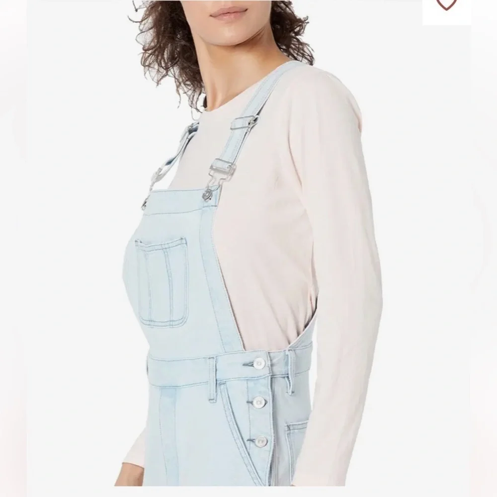 HUDSON WOMEN'S JEAN OVERALLS DENIM In Light Beams Blue sz S